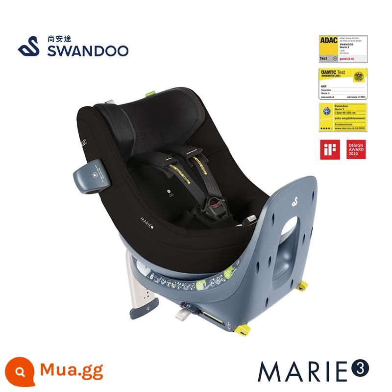 Swandoo Ghế An Toàn Trẻ Em 0-4 Tuổi Bé Sơ Sinh Xe Ô Tô Xoay 360 Độ Marie3 - chia đen