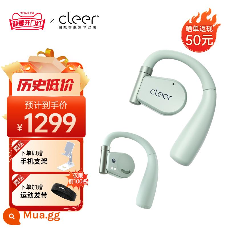 Tai nghe Bluetooth thể thao trong tai mở Cleer ARC II Âm nhạc móc tai cho Apple Huawei - Mint Green [Phiên bản âm nhạc]