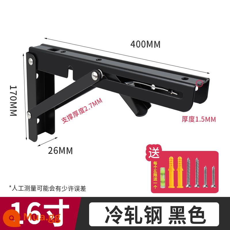 Thép không gỉ 304 gấp khung hình tam giác khung đỡ kính thiên văn khung treo tường góc phải laminate khung có giá để đồ phân vùng - Đen 16 inch 40cm [giá 2] bản dày