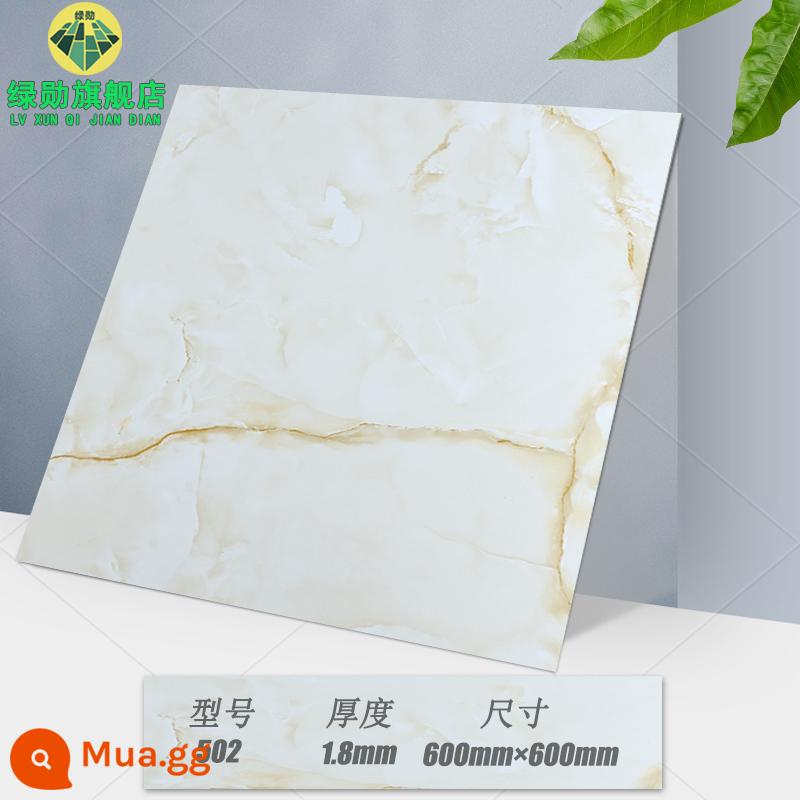 Miếng dán sàn 60×60 tự dính đá nhựa chống xi măng dán sàn ins lưới đỏ cải tạo gạch giả nhựa PVC chịu mài mòn - Ngọc trắng 502/tự dính 600×600/độ dày 1.8㎜