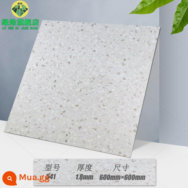 Miếng dán sàn 60×60 tự dính đá nhựa chống xi măng dán sàn ins lưới đỏ cải tạo gạch giả nhựa PVC chịu mài mòn - Gạch terrazzo trắng 541/tự dính 600×600/độ dày 1.8㎜