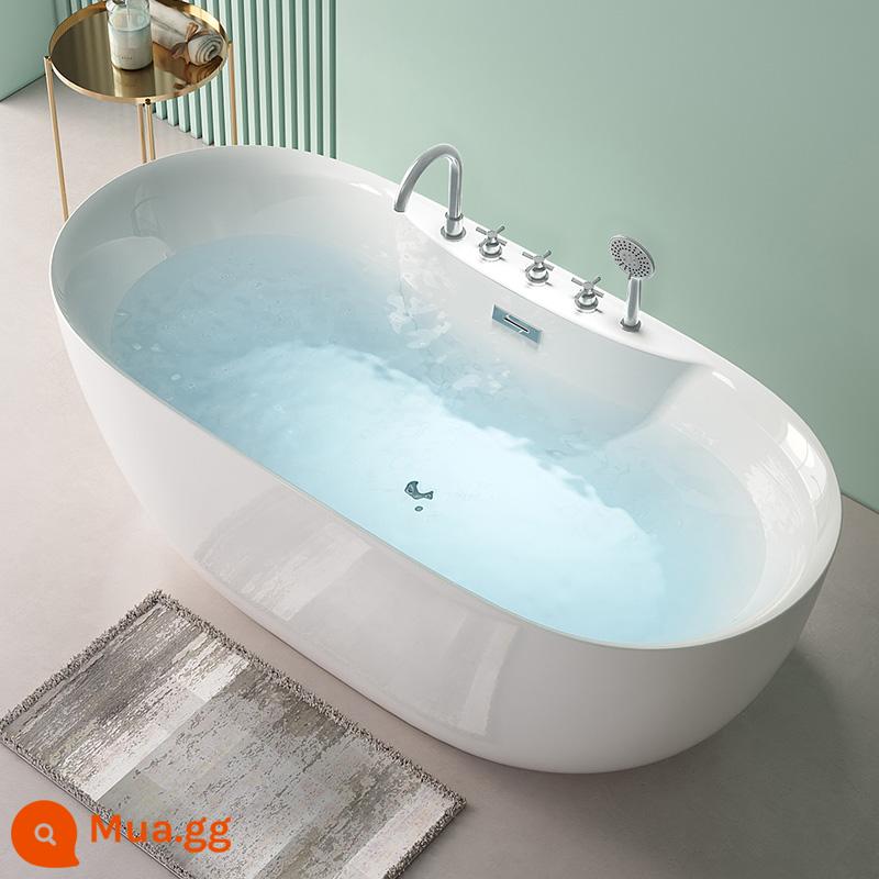 Áp lực -được kiểm tra nhà nhỏ Căn hộ Bathtub Nhiệt độ không đổi bồn tắm cạnh độc lập Di chuyển liền mạch Tích hợp Bathtub - Xi lanh rỗng + cấu hình bộ năm mảnh màu bạc