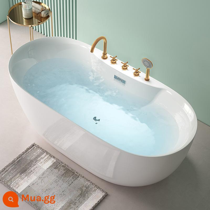 Áp lực -được kiểm tra nhà nhỏ Căn hộ Bathtub Nhiệt độ không đổi bồn tắm cạnh độc lập Di chuyển liền mạch Tích hợp Bathtub - Hình trụ rỗng + cấu hình bộ năm mảnh vàng