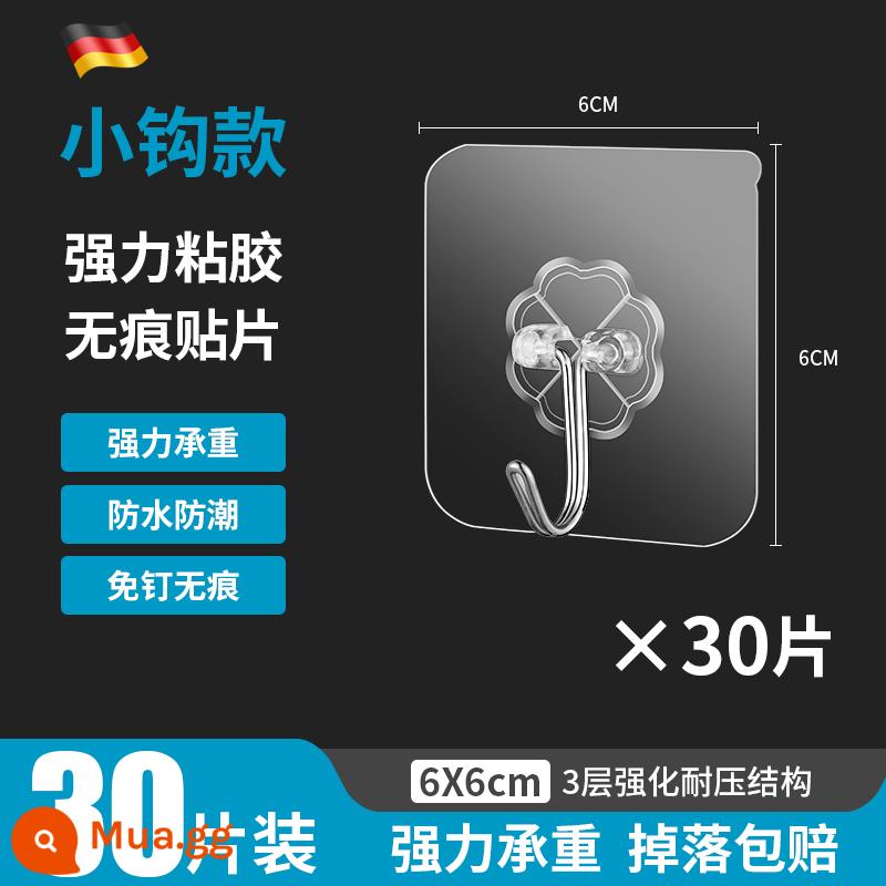 Móc trong suốt Móc phụ móc dính chịu lực bằng viscose chắc chắn dính vào tường Móc dính dán tường liền mạch tự dính - Miếng dán dính nhập khẩu + móc nhỏ 30 miếng