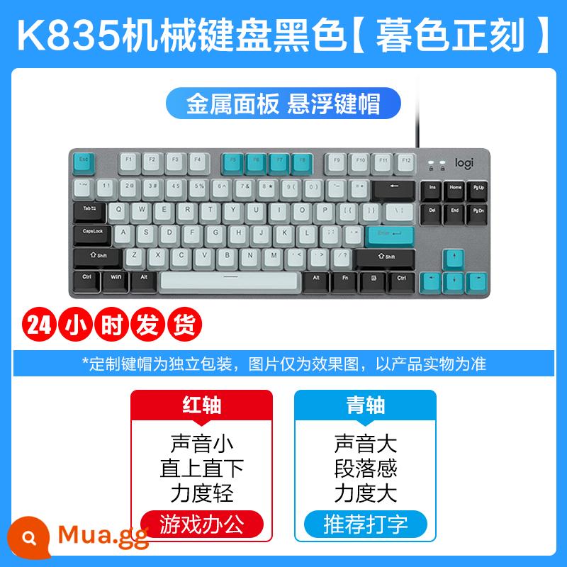 Logitech K835 Bàn phím cơ có dây trò chơi thể thao điện tử văn phòng trục xanh đỏ cá tính keycap máy tính xách tay thiết bị bên ngoài - Bàn phím cơ K835 - đen + keycap PBT [khắc chạng vạng]