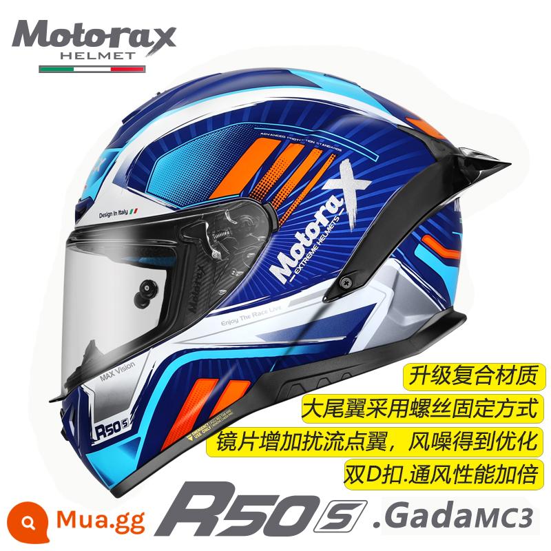 MOTORAX Morex R50S Một Mảnh Mũ Bảo Hiểm Xe Máy Mũ Bảo Hiểm Full Dành Cho Nam Và Nữ Đuôi To Anderson Mèo Đồng Thương Hiệu - R50S GadaMC3