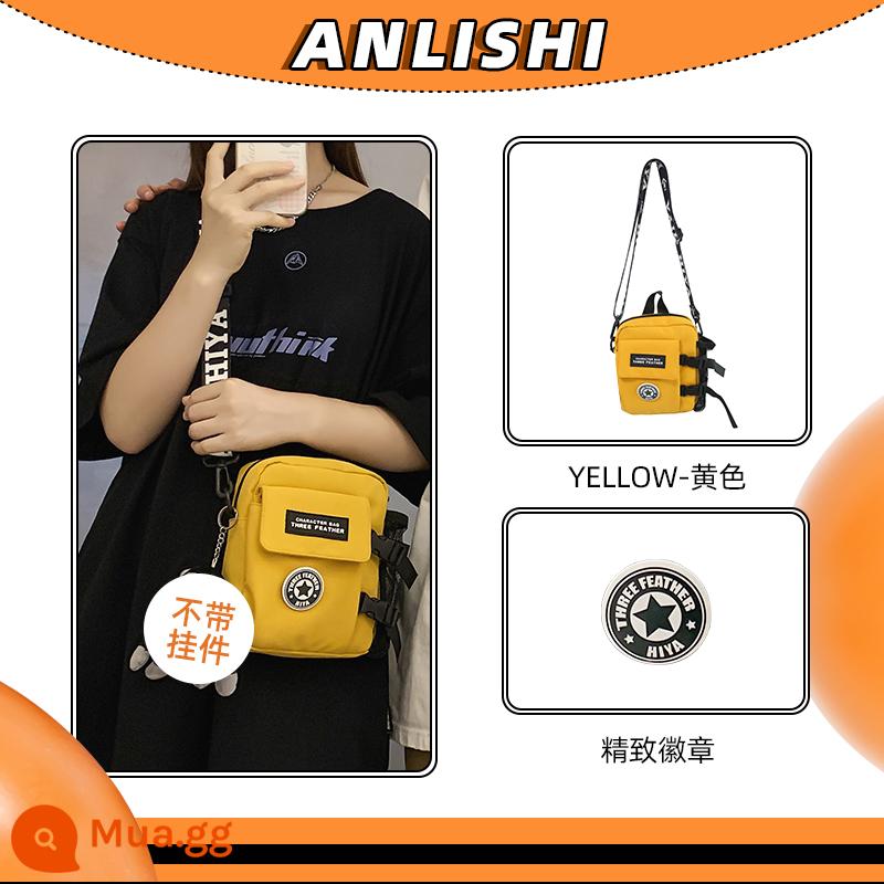 Túi Satchel nhỏ cho nam Túi ngực Ba lô nhỏ đơn giản Túi Messenger Túi điện thoại di động nam Túi đeo vai Tide Thương hiệu Mini Túi nhỏ nữ - huy hiệu + màu vàng