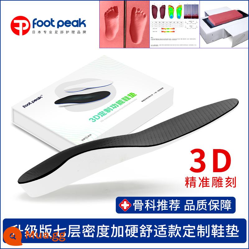 3D tùy chỉnh chân phẳng khắc phục đế trẻ em người lớn chân valgus đế vòm đệm XO chân footpeak - Đế chỉnh sửa 3D da đen, mới nâng cấp, hỗ trợ bảy lớp kháng khuẩn, kiểu dáng cứng cáp và thoải mái