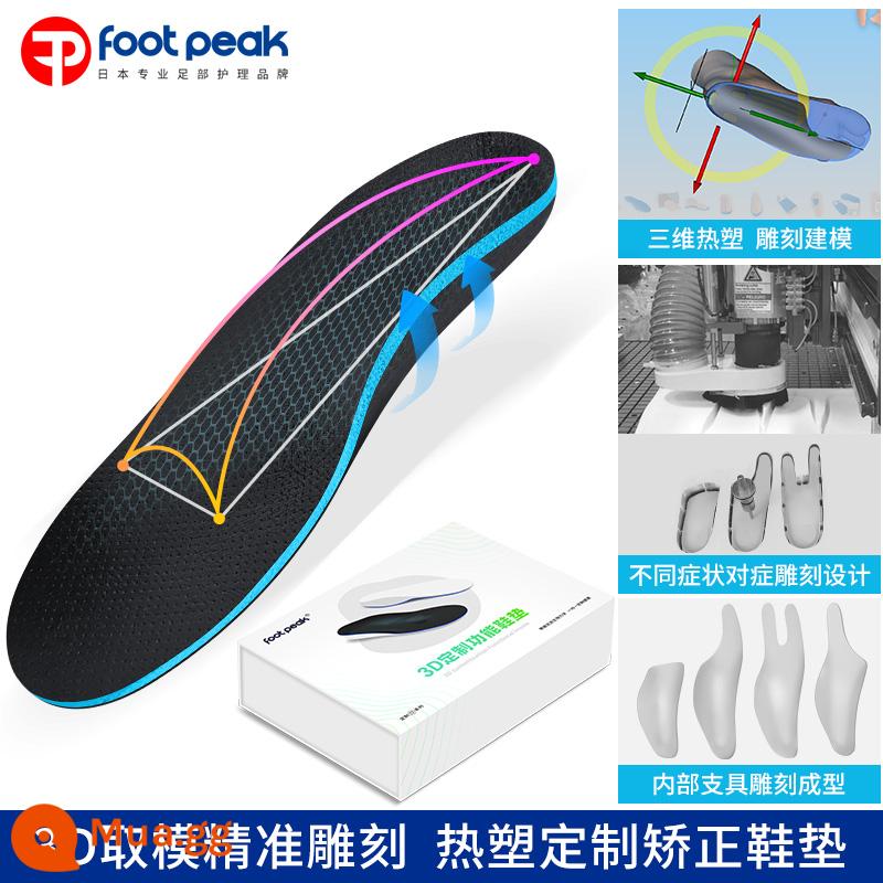 3D tùy chỉnh chân phẳng khắc phục đế trẻ em người lớn chân valgus đế vòm đệm XO chân footpeak - Đế chỉnh sửa 3D, khắc và tùy chỉnh nẹp bên trong bằng nhựa nhiệt dẻo công nghệ mới, bề mặt da