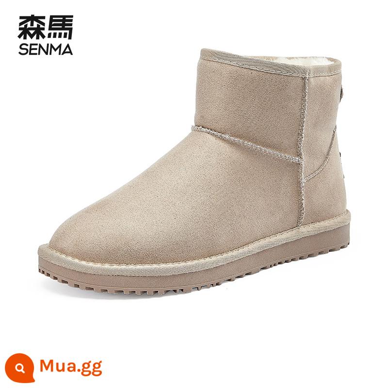 Semir Quyền lợi năm mới 2023 dành cho nam và nữ giày cổ thấp giày trượt ván bố giày bố giày ống cao giày bốt Martin bốt đi tuyết - Mẫu nữ màu be 72243590450