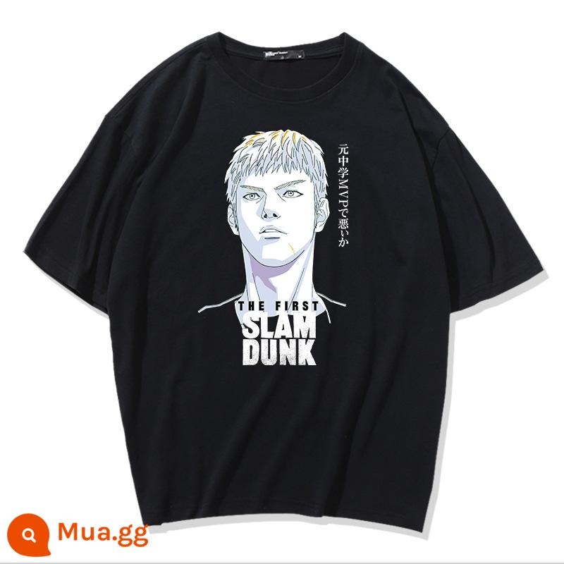 Mùa Hè 2023 Slam Dunk Áo Thun Ngắn Tay Nam Tất Cả Các Trận Đấu Bóng Rổ Quần Áo Dáng Rộng Hợp Thời Trang Sakuragi Flower Road Khớp Nửa Tay - Avatar trắng-đen của Mitsui