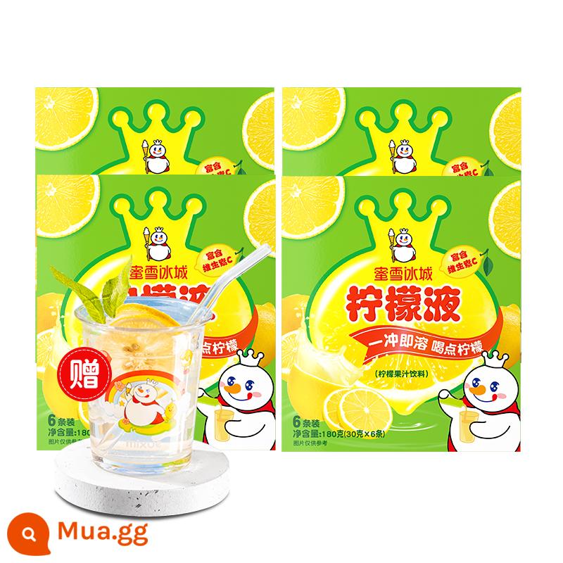 Michelle Ice City Snow King Nước chanh Nước ép vitamin C Đồ uống pha chế bia Nước giải khát NFC Đóng gói độc lập Hộp 6 xách tay｜ - 4 hộp nước cốt chanh (bao gồm 1 cốc chia độ ngọt)