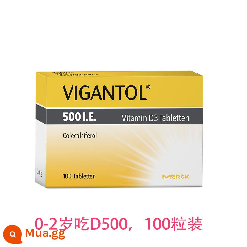 Vigantol Merck D500D1000 dành cho trẻ sơ sinh vitamin D3 viên canxi VD không chứa flo không chứa đường sữa - Quả cam