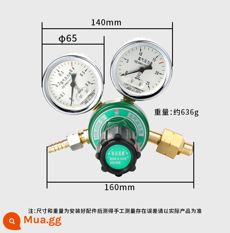 Sunrise Oxy Axetylen Propane Van Giải Nén Oxy Đồng Hồ Đo Oxy Bình Giải Nén Oxy Áp Suất 03K - Bộ giảm áp hydro HR-03K