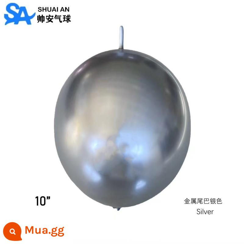 Shuai'an 5/10 inch 12 inch dày kim loại vàng đen bóng tròn sinh nhật trẻ em đám cưới tháng 5 Đảng - 50 miếng bóng đuôi kim loại màu bạc 10 inch