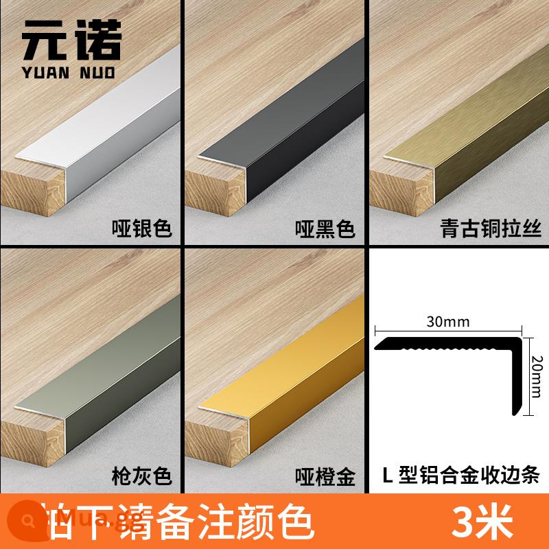 Hợp kim nhôm L -Shaped Edge Phần 7 Biên giới Biên giới Hợp kim Titan Border Border Border Border Border Border Bord - Dài 3 mét L●Dày 20x30mm●Xin lưu ý màu sắc khi đặt hàng