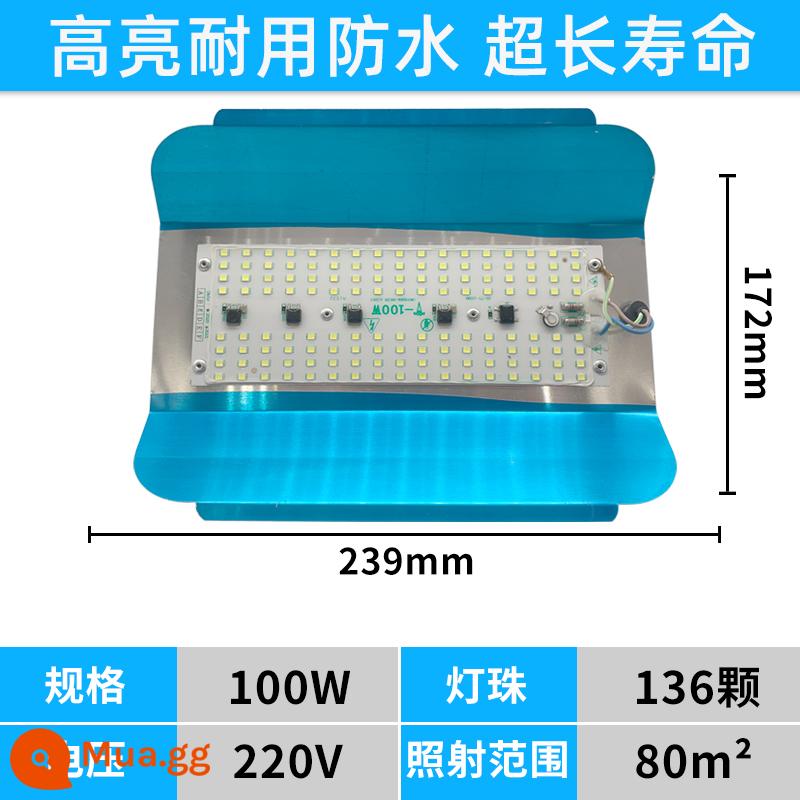 led đèn vonfram iốt đèn làm việc 1000w siêu sáng ngoài giờ đèn năng lượng mặt trời ngoài trời không thấm nước công trường xây dựng chiếu sáng đèn pha - Đèn trắng kỹ thuật sang trọng 100W, bao gồm 1 phích cắm + cáp 3 mét