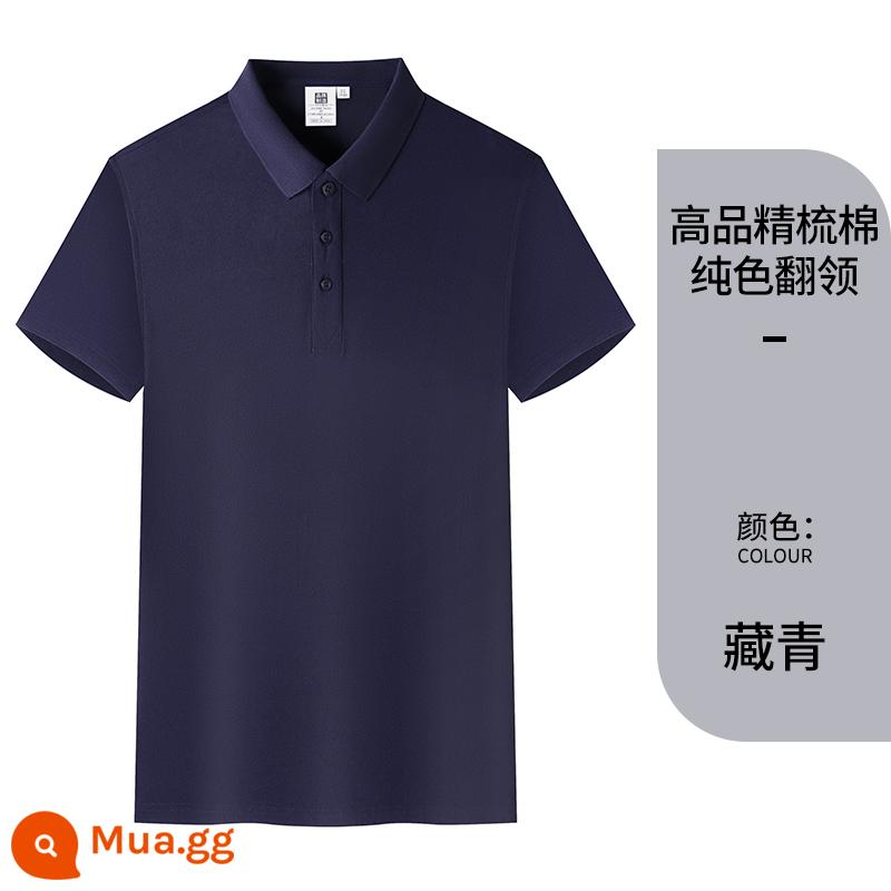 Quần áo làm việc tùy chỉnh T-shirt quần áo làm việc tùy chỉnh-thực hiện đội mùa hè cotton văn hóa quảng cáo áo POLO ngắn tay in LOGO - Loại C-Xanh hải quân