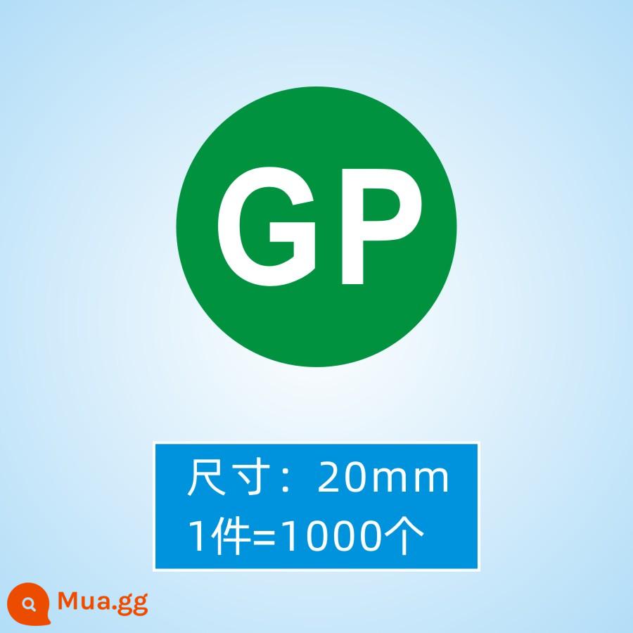 Spot GP12 EPC quản lý chất lượng tự dính thanh tra phụ tùng ô tô nhãn chữ ký viết tay đại diện - Ký tự GP trắng trên nền xanh (20mm1000 miếng)