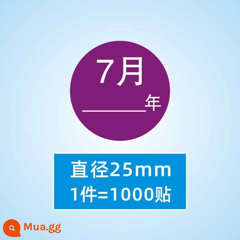 Hình dán nhãn tròn tháng 1-tháng 12 nhãn phân loại nhãn tự dính chất liệu hình tròn nhãn dán nhãn dán kỹ thuật số - Tháng 7 cùng năm (1 miếng = 1000 miếng dán)