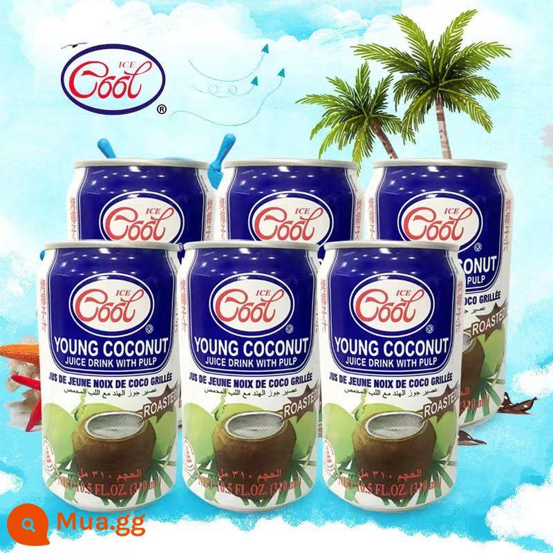 Nước dừa nhập khẩu đá mát lạnh ICE COOL Thái Lan nước cốt dừa tự nhiên nước dừa tươi bà bầu nước cốt dừa loại 1 - Bingku 310ml dừa rang*6 lon