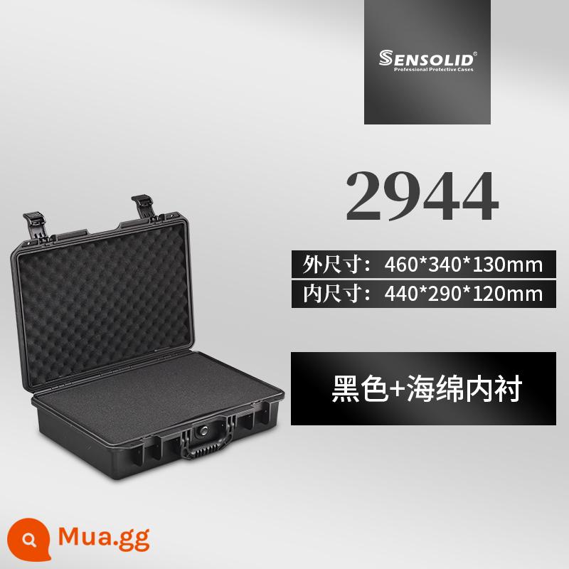 Hộp lưu trữ dụng cụ cầm tay bằng nhựa chống thấm nước và chống sốc thiết bị đo đạc chính xác tùy chỉnh hộp bảo vệ an toàn - 2944 màu đen + lớp lót xốp