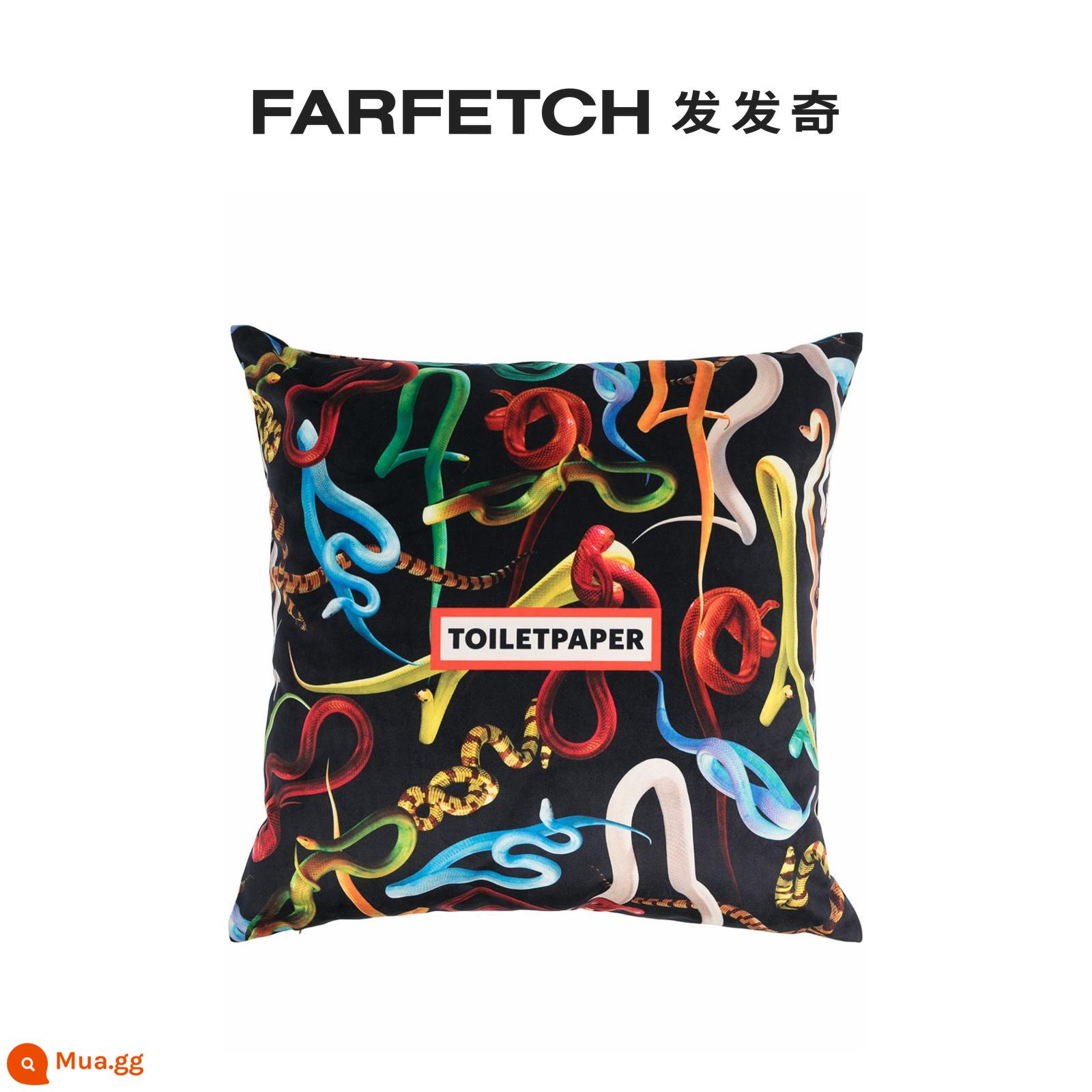 Seletti Cô logo Snake Printing Gối Farfetch là lạ - đen