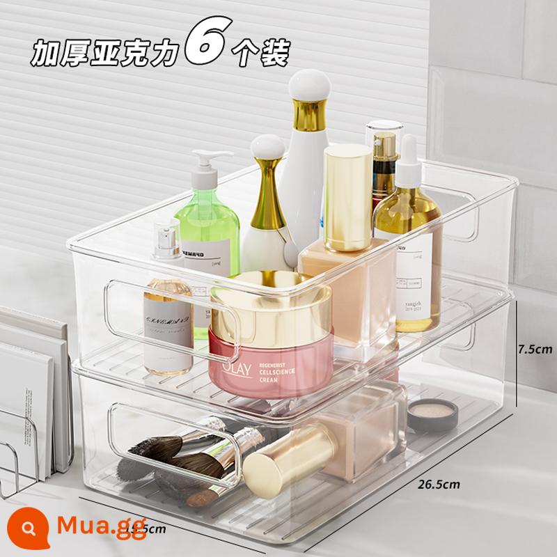 Máy Tính Để Bàn Hộp Bảo Quản Acrylic Mỹ Phẩm Đồ Ăn Nhẹ Giỏ Trong Suốt Sản Phẩm Chăm Sóc Da Mặt nạ Tổ Chức Ký Túc Xá Đồ Lặt Vặt Giá Để Đồ - Acrylic dày được nâng cấp có thể được xếp chồng lên nhau [gói 6]