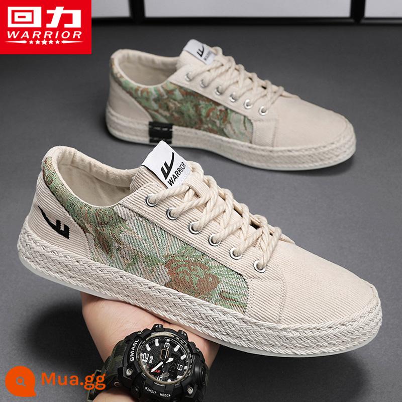 Kéo Lại Giày Vải Nam Mùa Xuân 2023 Giày Sneaker Nam Mới Xếp Tầng Cổ Giày Vải Bắc Kinh Tất Cả Phù Hợp Thời Trang Giày - Màu gạo (ảnh chính)