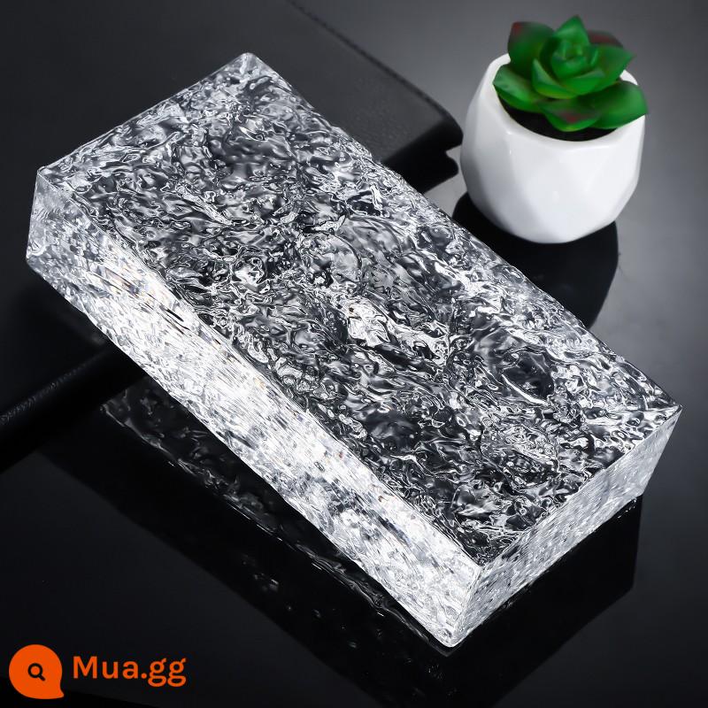 Ultra -white Glass Brick Brick Brick trong suốt Phân vùng Phân vùng Trang điểm Trang điểm Net Red Art Art Solid Doubed Ice Line Brick Block - 200*100*50mm trắng bóng