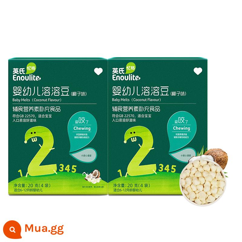 Đậu hòa tan Yingshi đồ ăn nhẹ cho bé trái cây dâu tây đào vàng men vi sinh cho trẻ em đậu hòa tan lối vào tạo điều kiện đông khô chân không - [2 hộp] Vị dừa