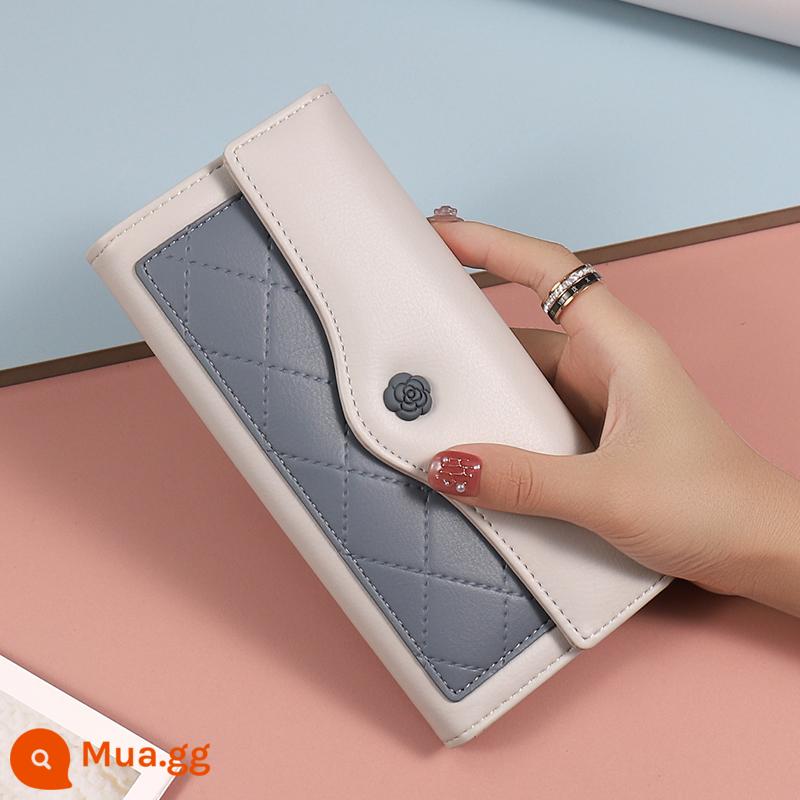 Buyuelun Ví Nữ 2022 New Rose Clutch Nữ Tính Nữ Ví Dài Ví Nữ - xám xanh