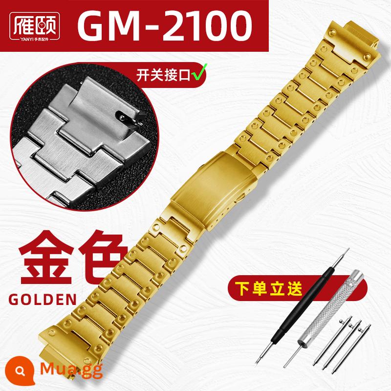 Thích hợp cho G-shockCASIOGM-5600 GM-2100 dây đeo đồng hồ lồi dây đeo bằng thép không gỉ phụ kiện sửa đổi - Đặc biệt dành cho GM-2100: mẫu vàng