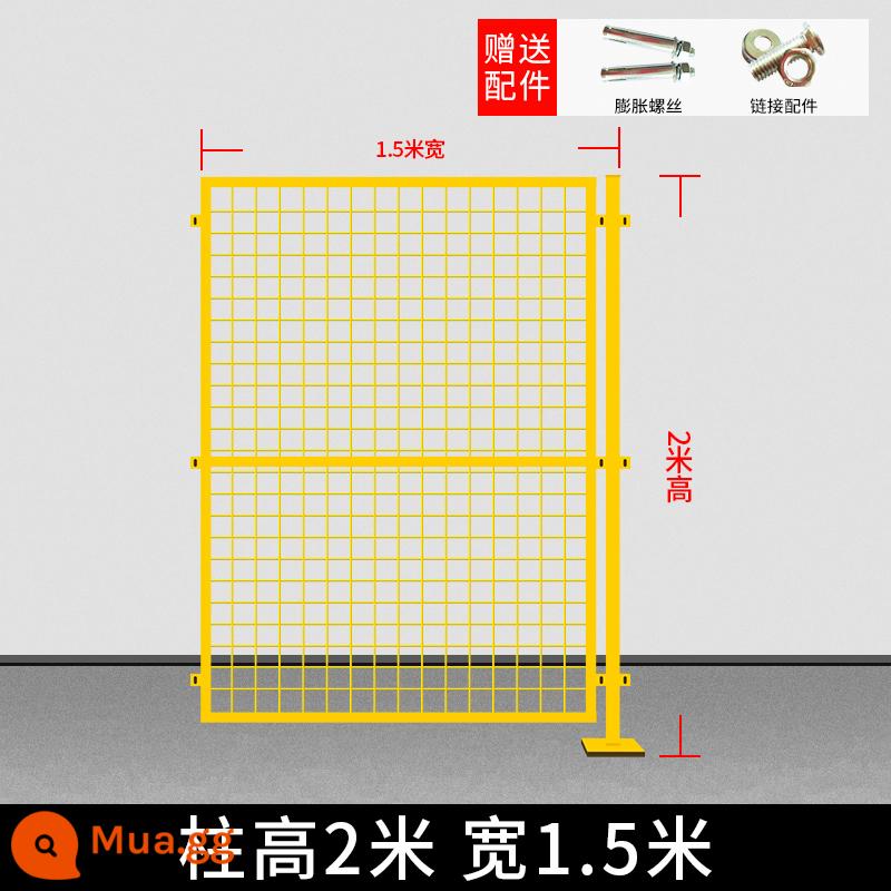 Xưởng nhà kho lưới cách ly hàng rào dây thép vách ngăn lan can hàng rào hàng rào lưới hàng rào công nghiệp ngoài trời lưới bảo vệ - Bộ cao 2m * rộng 1,5m (1 lưới và 1 cột)