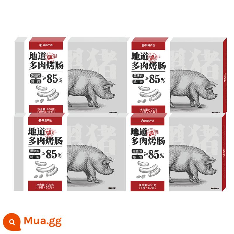 NetEase tuyển chọn kỹ lưỡng xúc xích nướng, xúc xích heo đen, xúc xích nướng trẻ em đá núi lửa, không chất phụ gia, xúc xích hot dog nguyên chất chính hãng - [4 hộp]Hương vị nguyên bản*4