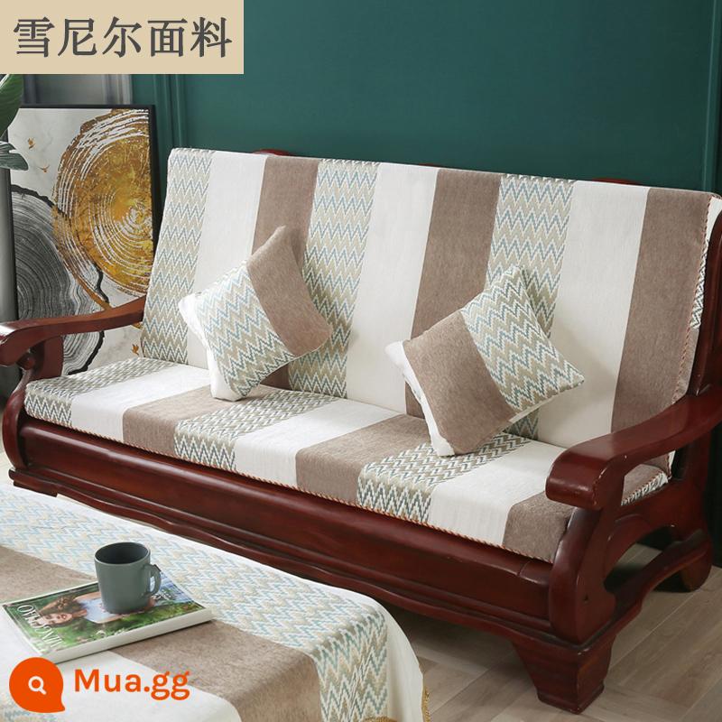 Đệm sofa gỗ đặc màu đỏ có tựa lưng một mảnh phù hợp với ghế mùa xuân và mùa thu kiểu cũ Thảm chống trượt của Trung Quốc cho tất cả các mùa - milan