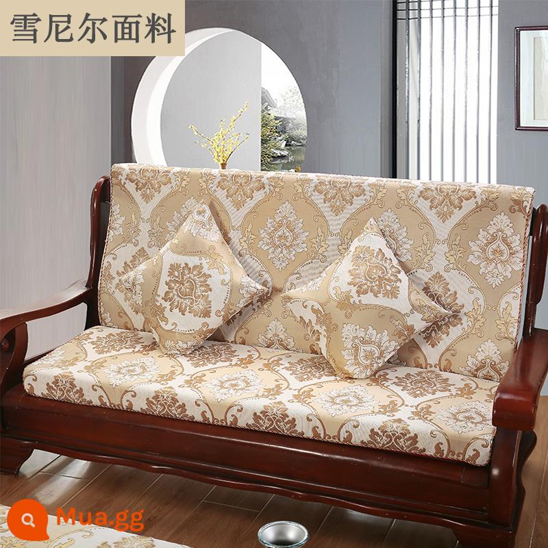 Đệm sofa gỗ đặc màu đỏ có tựa lưng một mảnh phù hợp với ghế mùa xuân và mùa thu kiểu cũ Thảm chống trượt của Trung Quốc cho tất cả các mùa - Sự phồn vinh