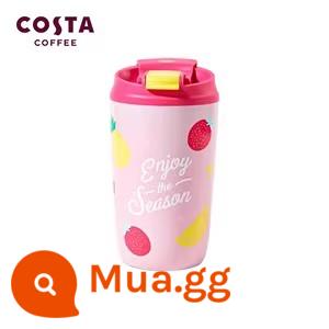 Cốc cách nhiệt COSTA bé trai và bé gái cốc cà phê cầm tay đơn giản bằng thép không gỉ giá trị cao đi kèm với cốc nước cách nhiệt - Sản xuất trái cây tươi-ly cà phê (hồng)