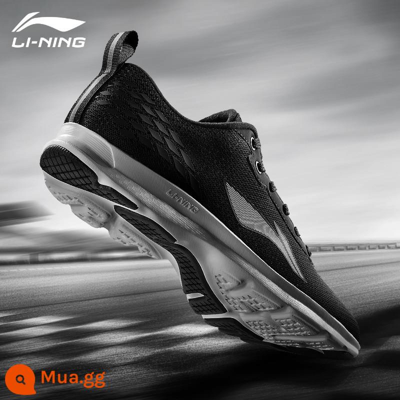 Giày chạy bộ Li Ning nam mùa thu đông 2022 mới thoáng khí chính hãng giày chạy bộ màu đen hấp thụ sốc chính hãng giày thể thao thông thường - [Mẫu bán chạy] Đen cơ bản/Trắng cơ bản (lưới thoáng khí)