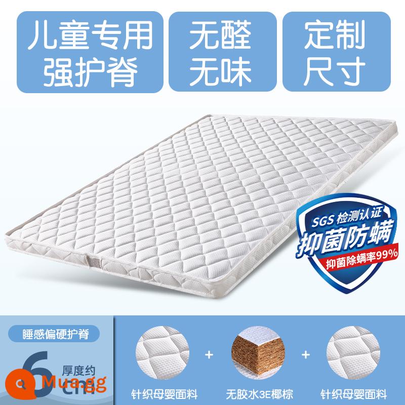 Nệm dành cho trẻ em Nệm chiếu tatami có thể gập lại tùy chỉnh kích thước tùy chỉnh không chứa formaldehyde bảo vệ sườn núi đặc biệt Nệm cọ dừa - Sữa lắc trắng [vải dệt kim dành cho bà mẹ và trẻ sơ sinh + cọ dừa tự nhiên + gấp] 6 cm