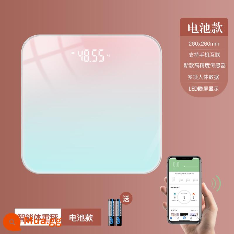 Cân Sạc Điện Tử Độ Chính Xác Cao Cân Nhà Thông Minh Giảm Cân Mỡ Cơ Thể Ký Túc Xá Quy Mô Nhỏ Trọng Lượng Cân - Model cao cấp/kết nối điện thoại di động/model pin/màn hình LED ẩn
