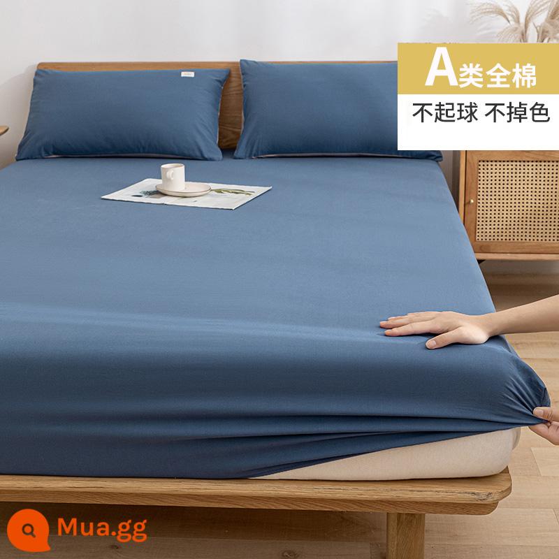 MUJI Túi Đựng Giường Cotton Nguyên Chất Một Mảnh Ga Trải Giường Bằng Cotton Bọc Giường Simmons Nệm Nệm Giường Túi Chống Bụi Ga Trọn Gói - Màu xanh denim [Loại A 100% cotton đã giặt]