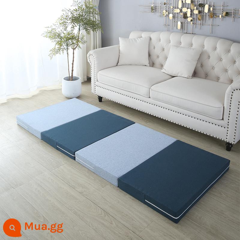 Gấp chiếu tatami để chơi đệm sàn ký túc xá sinh viên đệm mùa đông nghỉ trưa thảm ngủ hộ gia đình xốp trải sàn - Hỗn hợp xanh nhạt + xanh hồ (có thể tháo rời và giặt bằng túi đựng)