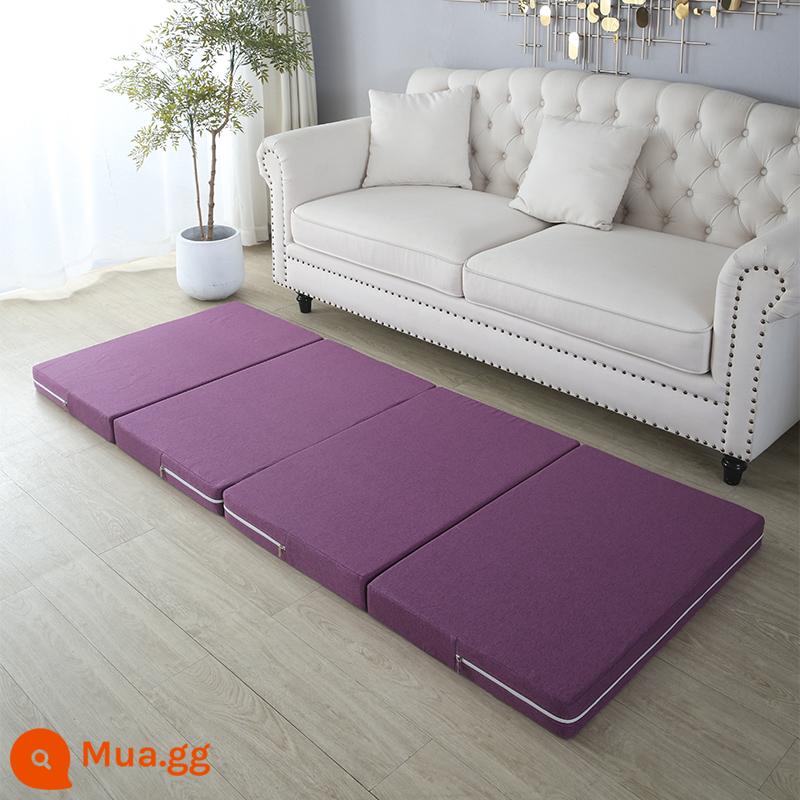 Gấp chiếu tatami để chơi đệm sàn ký túc xá sinh viên đệm mùa đông nghỉ trưa thảm ngủ hộ gia đình xốp trải sàn - Hoa hồng tím (có thể tháo rời và giặt bằng túi đựng)