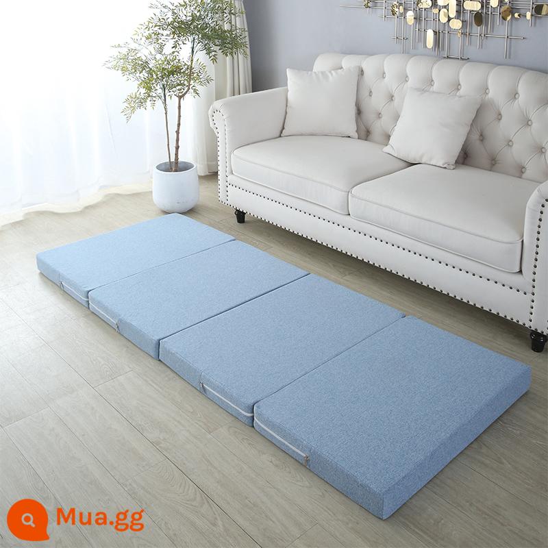 Gấp chiếu tatami để chơi đệm sàn ký túc xá sinh viên đệm mùa đông nghỉ trưa thảm ngủ hộ gia đình xốp trải sàn - Màu xanh nhạt (có thể tháo rời và giặt bằng túi đựng)