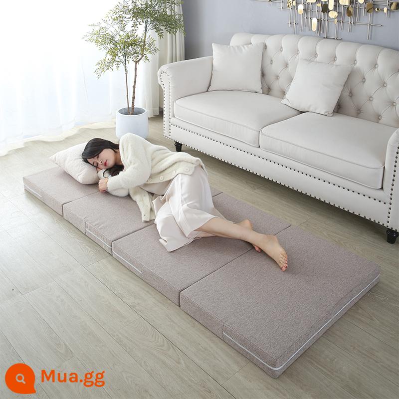 Gấp chiếu tatami để chơi đệm sàn ký túc xá sinh viên đệm mùa đông nghỉ trưa thảm ngủ hộ gia đình xốp trải sàn - Khaki (có thể tháo rời và giặt bằng túi đựng)