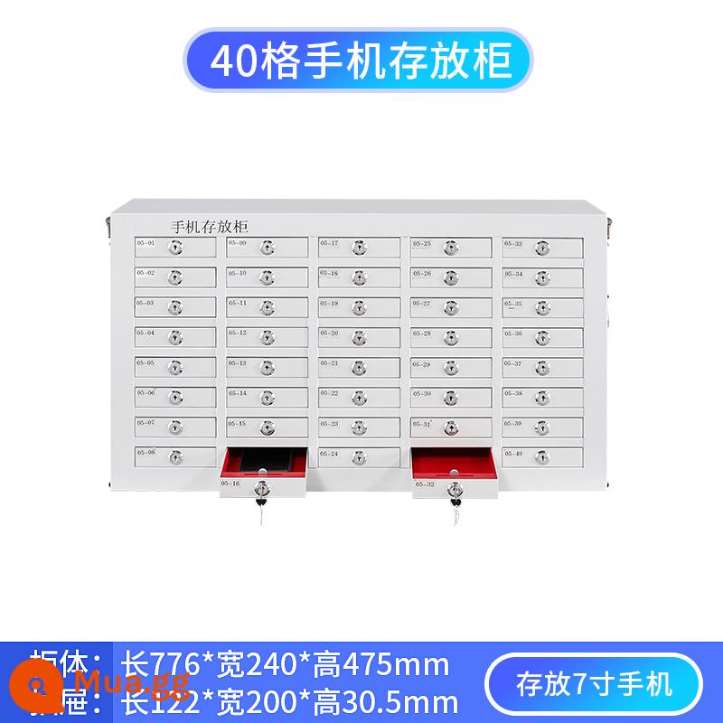 Màn hình điện thoại di động Tủ che phủ 40 người khuôn mặt nhận dạng phòng cửa hàng lưu trữ tủ lưu trữ phòng thử nghiệm điện thoại di động tín hiệu lưu trữ vật lý tủ bí mật - Tủ đựng điện thoại di động 40 ngăn không có chức năng chặn màn hình