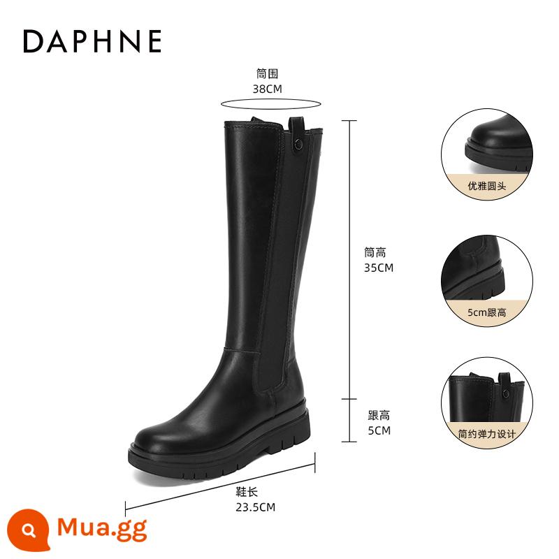 Giày Bốt Daphne Nữ 2023 Mới Giày Cổ Cao Giày Bốt Nữ Mùa Thu Đông Giày Bốt Martin Giày Bốt Nữ Cưỡi Giày Bốt Nữ - [Đường Đơn] Giày Chelsea Boot Đen