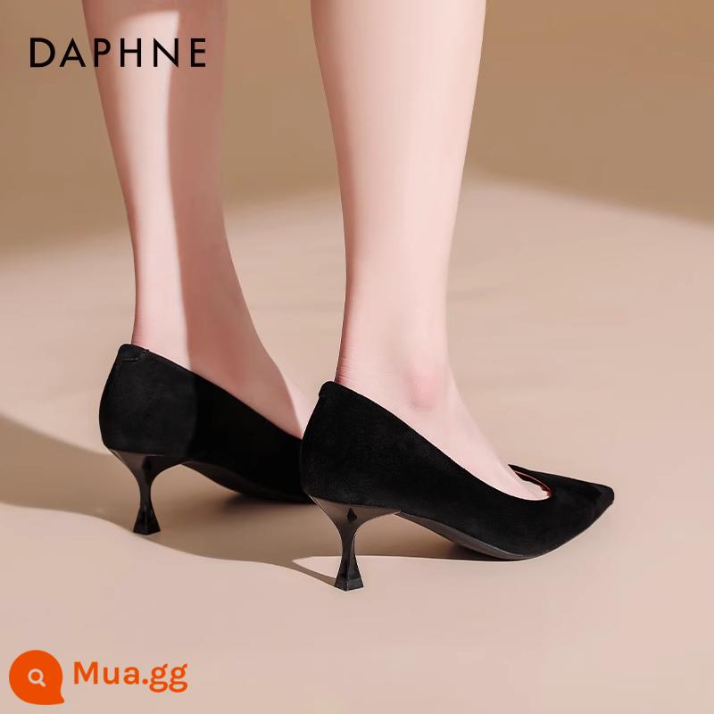 Giày cao gót Daphne nữ xuân thu 2023 mới Xiuhe giày cưới màu đỏ giày cô dâu váy bánh mì nướng giày đơn - Thiên Nga Đen[mô hình trung bình]