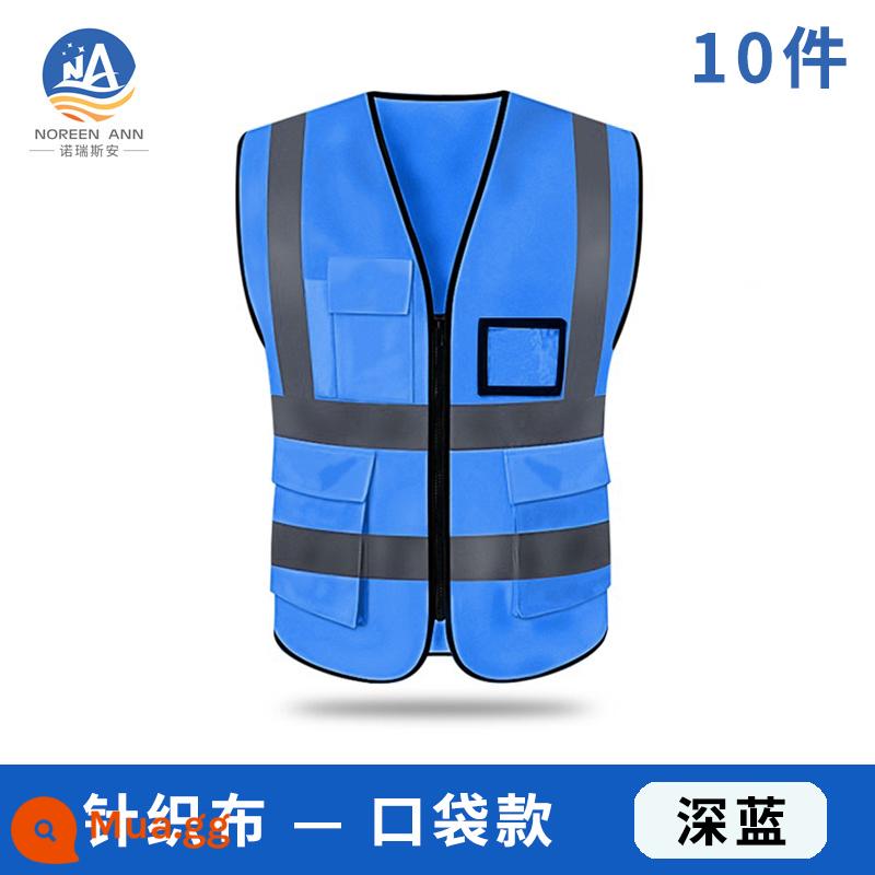 10 mảnh của bộ đồ an toàn phản chiếu áo tái tinh phục xây dựng nam - Áo vest bỏ túi-Hồ xanh [10 chiếc]